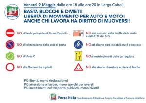 Manifestazione per la libertà di movimento dei milanesi Manifestazione per la libertà di movimento dei milanesi